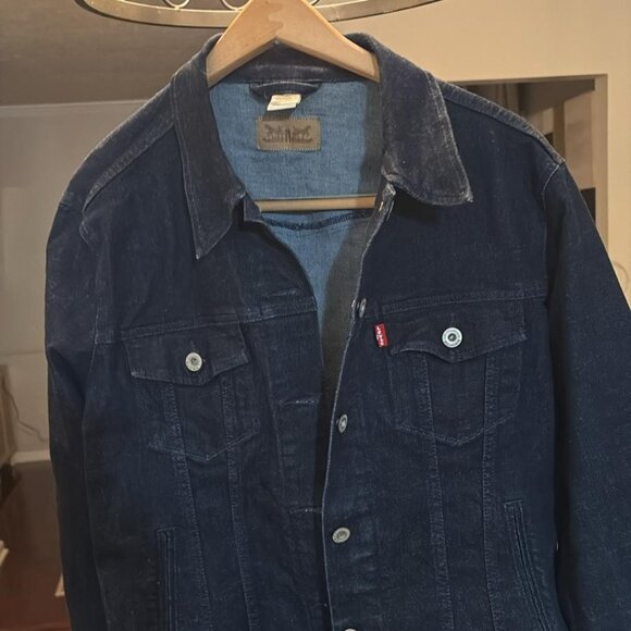 Levi Strauss Womens M Dark Gray Brushed Cotton Trucker Jacket XL - Picture 4 of 6